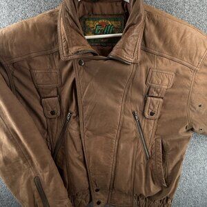 VTG Global Identity G-lll Bomber Flight Jacket Brown Leather Pilot Heavyweight *